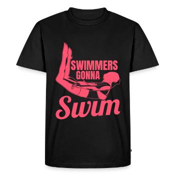 Nageur - T-shirt Premium bio Homme - noir - Devant - Nico (187cm)