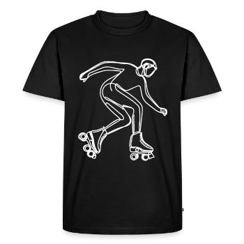 Roller Skater Drawing - Men's Premium Organic T-Shirt - black - Front - Nico (187cm)