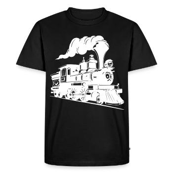 Steam Locomotive Graphics - Men's Premium Organic T-Shirt - black - Front - Nico (187cm)