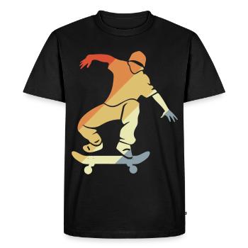 Vintage Skateboarder Graphic - Men's Premium Organic T-Shirt - black - Front - Nico (187cm)