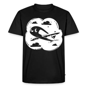 Dessin de l’avion d’hélice - T-shirt Premium bio Homme - noir - Devant - Nico (187cm)