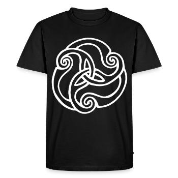 White flower with three petals - Men's Premium Organic T-Shirt - black - Front - Nico (187cm)