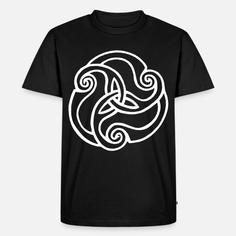 Weiße Blüte mit drei Blütenblättern - Männer Premium Bio T-Shirt - Schwarz