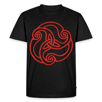Fleur rouge à trois pétales - T-shirt Premium bio Homme - noir - Devant - Nico (187cm)