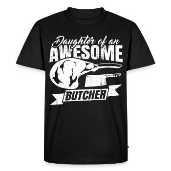 Fille de boucher - T-shirt Premium bio Homme - noir - Devant - Nico (187cm)