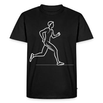 Jogger Sketch - Men's Premium Organic T-Shirt - black - Front - Nico (187cm)