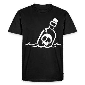 White Skull in a Bottle - Men's Premium Organic T-Shirt - black - Front - Nico (187cm)