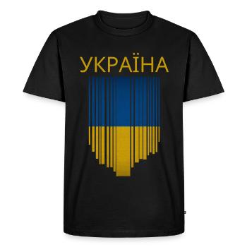 Drapeau ukrainien, fierté ukrainienne - T-shirt Premium bio Homme - noir - Devant - Nico (187cm)
