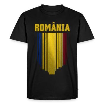 Drapeau roumain, fierté roumaine - T-shirt Premium bio Homme - noir - Devant - Nico (187cm)