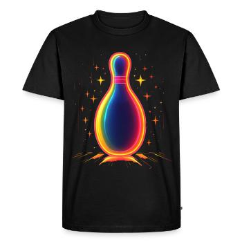 Retro Bowling Pin - Men's Premium Organic T-Shirt - black - Front - Nico (187cm)