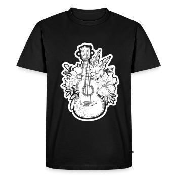 Ukulélé Look Bande Dessinée - T-shirt Premium bio Homme - noir - Devant - Nico (187cm)