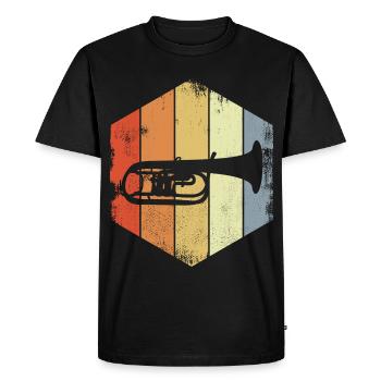 Croquis de trompette vintage - T-shirt Premium bio Homme - noir - Devant - Nico (187cm)
