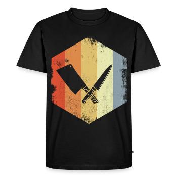 Butcher Cleaver Sketch - Men's Premium Organic T-Shirt - black - Front - Nico (187cm)