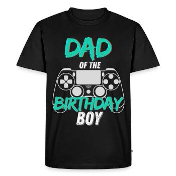 Papa du garçon d’anniversaire Gaming Design - T-shirt Premium bio Homme - noir - Devant - Nico (187cm)