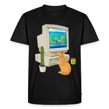 Aquarium PC des années 90 - T-shirt Premium bio Homme - noir - Devant - Nico (187cm)