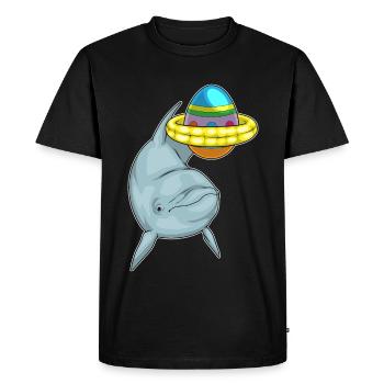 Baignade de Pâques avec dauphins - T-shirt Premium bio Homme - noir - Devant - Nico (187cm)