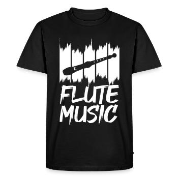 Funny flute music - Men's Premium Organic T-Shirt - black - Front - Nico (187cm)