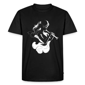 Flute Player Sketch - Men's Premium Organic T-Shirt - black - Front - Nico (187cm)