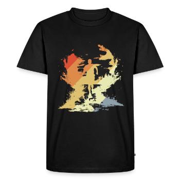 Vintage Marathon Runner Sketch - Men's Premium Organic T-Shirt - black - Front - Nico (187cm)