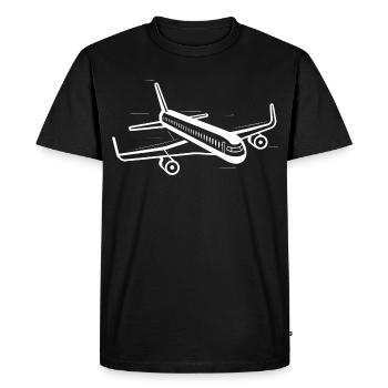 Airplane Drawing - Men's Premium Organic T-Shirt - black - Front - Nico (187cm)