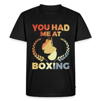 Vous m’avez eu à la boxe - T-shirt Premium bio Homme - noir - Devant - Nico (187cm)
