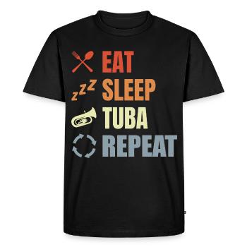 Eat Sleep Tuba Repeat - Men's Premium Organic T-Shirt - black - Front - Nico (187cm)