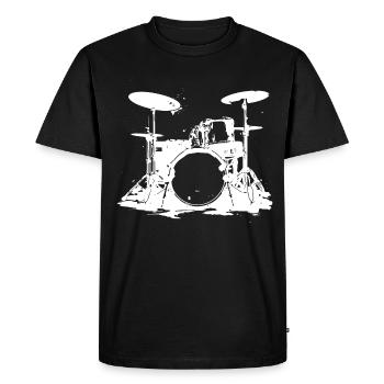 Croquis de batterie - T-shirt Premium bio Homme - noir - Devant - Nico (187cm)