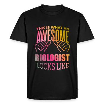 biologie - T-shirt Premium bio Homme - noir - Devant - Nico (187cm)