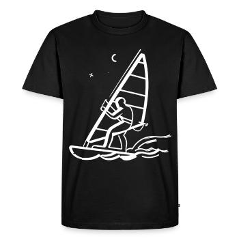 Planche à voile Line Art - T-shirt Premium bio Homme - noir - Devant - Nico (187cm)