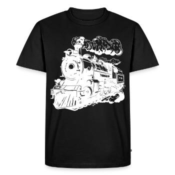 Locomotive Graphics - Men's Premium Organic T-Shirt - black - Front - Nico (187cm)