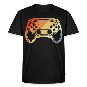 Vintage Game Controller Drawing - Men's Premium Organic T-Shirt - black - Front - Nico (187cm)