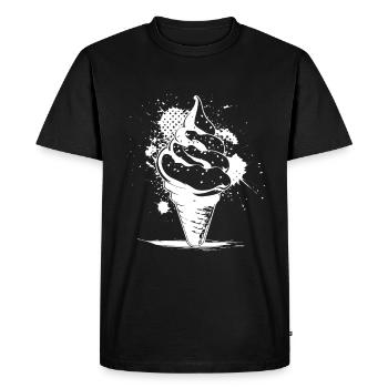 Cornet de crème glacée Dessin - T-shirt Premium bio Homme - noir - Devant - Nico (187cm)