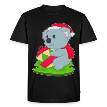 Koala Christmas Christmas Bell - Men's Premium Organic T-Shirt - black - Front - Nico (187cm)