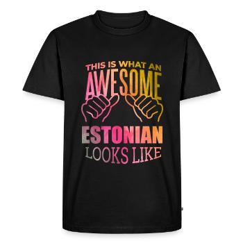 Estonie Estonie Estonie - T-shirt Premium bio Homme - noir - Devant - Nico (187cm)