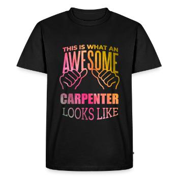 Menuiserie, menuiserie, menuiserie, menuiserie. - T-shirt Premium bio Homme - noir - Devant - Nico (187cm)