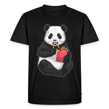 Panda French fries - Men's Premium Organic T-Shirt - black - Front - Nico (187cm)