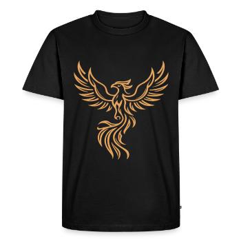 Phoenix Majestueux Tribal Art Oiseau Feu Symbole - T-shirt Premium bio Homme - noir - Devant - Nico (187cm)