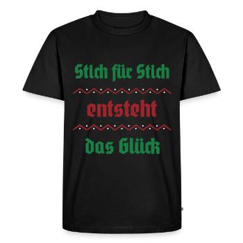 Point par point, le bonheur surgit - T-shirt Premium bio Homme - noir - Devant - Nico (187cm)