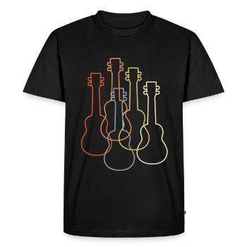 Vintage Ukuleles - Men's Premium Organic T-Shirt - black - Front - Nico (187cm)
