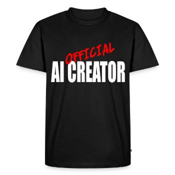 Conception graphique officielle du créateur d’IA - T-shirt Premium bio Homme - noir - Devant - Nico (187cm)