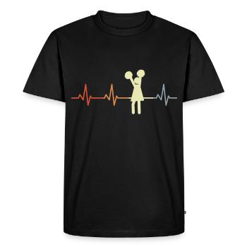 Ligne de cœur de pom-pom girl - T-shirt Premium bio Homme - noir - Devant - Nico (187cm)