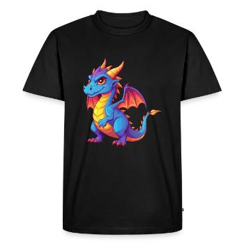 Dragon coloré Kawaii Dessin animé Personnage Clipart - T-shirt Premium bio Homme - noir - Devant - Nico (187cm)