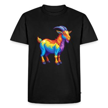 Chèvre coloré Kawaii Dessin animé Personnage Clipart - T-shirt Premium bio Homme - noir - Devant - Nico (187cm)