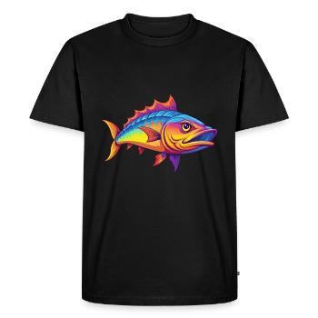 Barracuda Colorful Kawaii Cartoon Character Animal - Men's Premium Organic T-Shirt - black - Front - Nico (187cm)