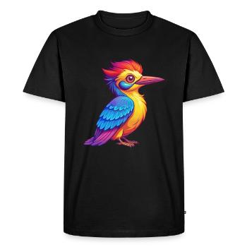 Woodpecker Colorful Kawaii Cartoon Character - Men's Premium Organic T-Shirt - black - Front - Nico (187cm)