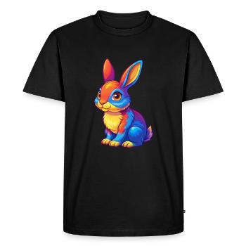 Rabbit Colorful Kawaii Cartoon Character Clipart - Men's Premium Organic T-Shirt - black - Front - Nico (187cm)