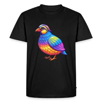 Partridge Colorful Kawaii Cartoon Character Animal - Men's Premium Organic T-Shirt - black - Front - Nico (187cm)