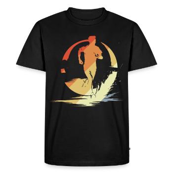 Marathon Runner Sketch Vintage - Men's Premium Organic T-Shirt - black - Front - Nico (187cm)