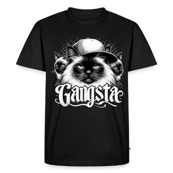Chat Sacré de Birmanie Chat de Birmanie Trio Gangsta Gesche - T-shirt Premium bio Homme - noir - Devant - Nico (187cm)