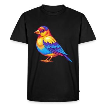 Goldfinch Colorful Kawaii Cartoon Character Bird - Men's Premium Organic T-Shirt - black - Front - Nico (187cm)